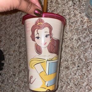 Disney Belle Water Bottle - Pink and Yellow